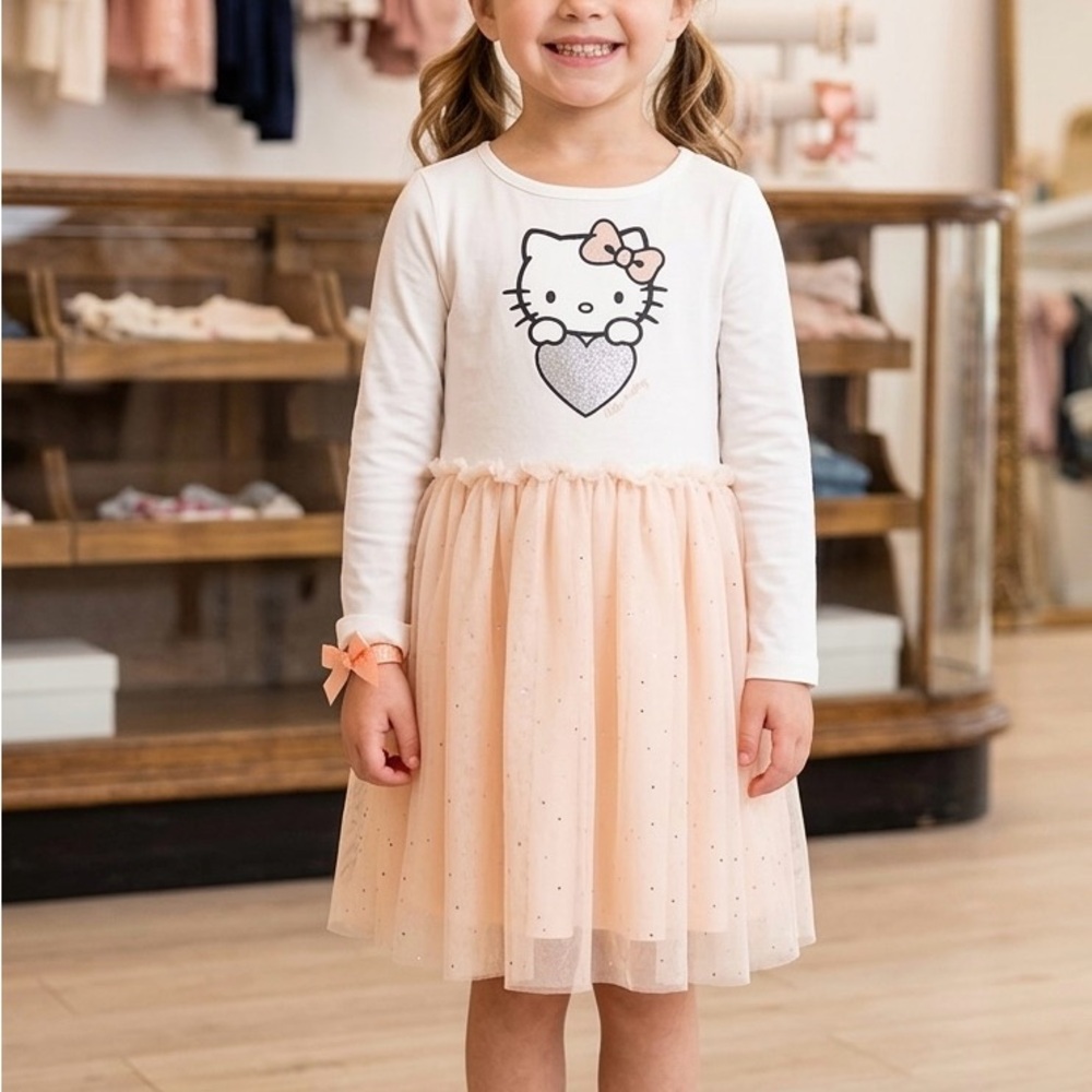 H&M Girls' Hello Kitty Graphic Tulle Overlay Dress